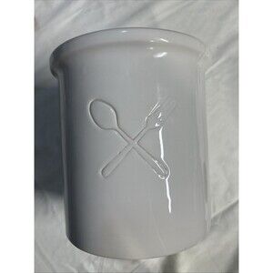 Maioliche Jessica White Ceramic Utensil Holder Made in Italy